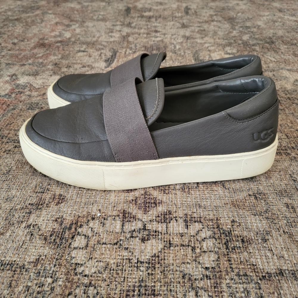 UGG Women's Slip-On Leather Sneakers in Gray